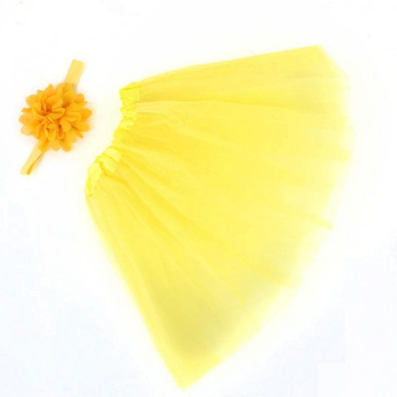Children's Chiffon Flower Baby Set, Baby Photography Gauze Skirt Tutu Skirt Headband Set