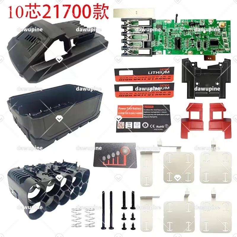 10x21700 Battery Plastic Case with PCB Charging Protection Board Box Shell For Milwaukee m18 18V 8Ah Lithium Battery Housings