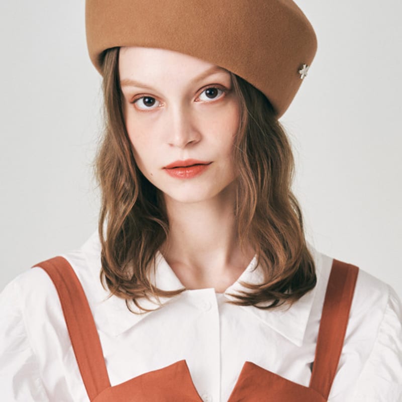 ELKE BLOEM MEDELEINE WOOL BROWN BERET