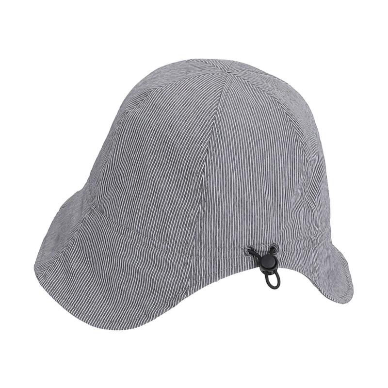 Cotton Striped Sun Hat With Wide Brim For Women Summer Outdoor Sun Protection