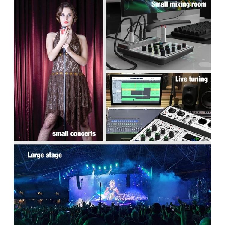 4Channel Audios Mixer for Stage Recording Equipment Headphone Monitoring USB Playbacks for Concerts Live Performances