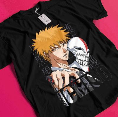 Bleach Anime T-Shirt Ichigo Bankai T-Shirt Aizen Yhwach T-Shirt Zaraki Kenpachi Shirt BB389