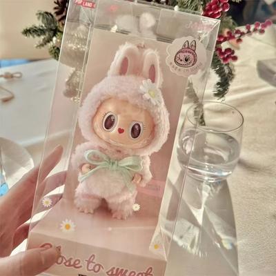 Muñeca de Vinilo Labubu Mokoko Rosa 1ª Flor de Primavera Cariño Kawaii Decoración de Mochila Muñeca Edición Limitada Parque de Atracciones