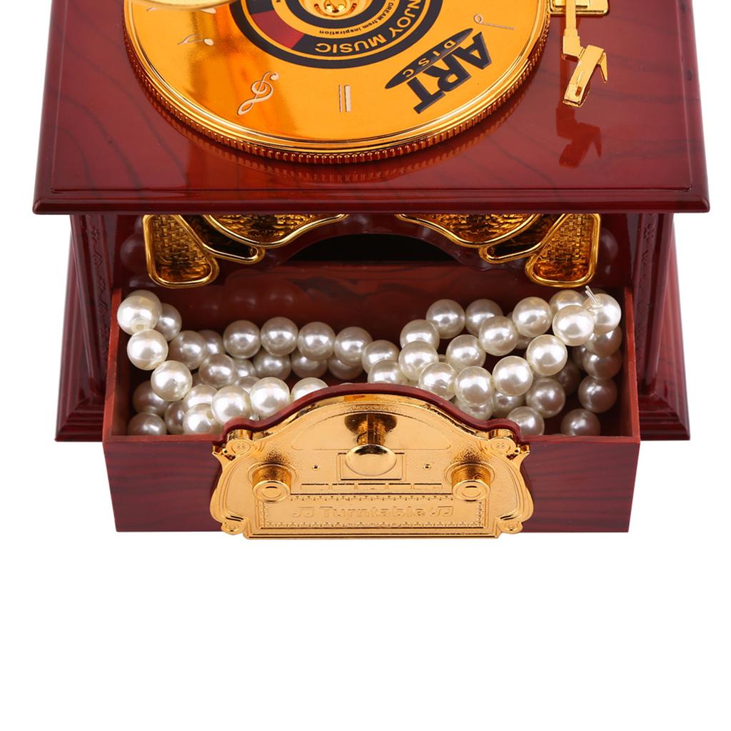 Classical Trumpet Horn Gramophone Art Music Box Home Decor (Brown)