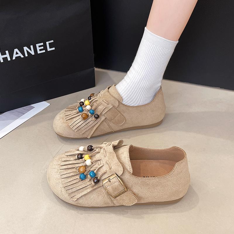 Fashion Female Suede Shallow Shoes Ladies Buckle Breathable Leisure Footwear Beaded Tenis Feminino 2025 Women's Vulcanize Shoes Sneakers