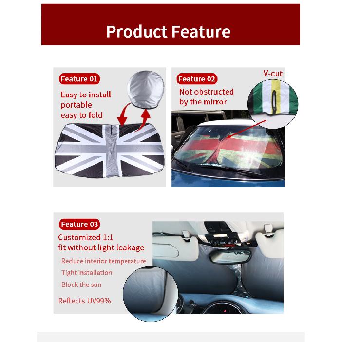Car Windshield Sunshade Cover Blocks UV Ray Reflector For Mini Cooper One R50 R53 R56 R60 F55 F56 R58 R59 Front Window SunShadeWindshield Sunshades 1