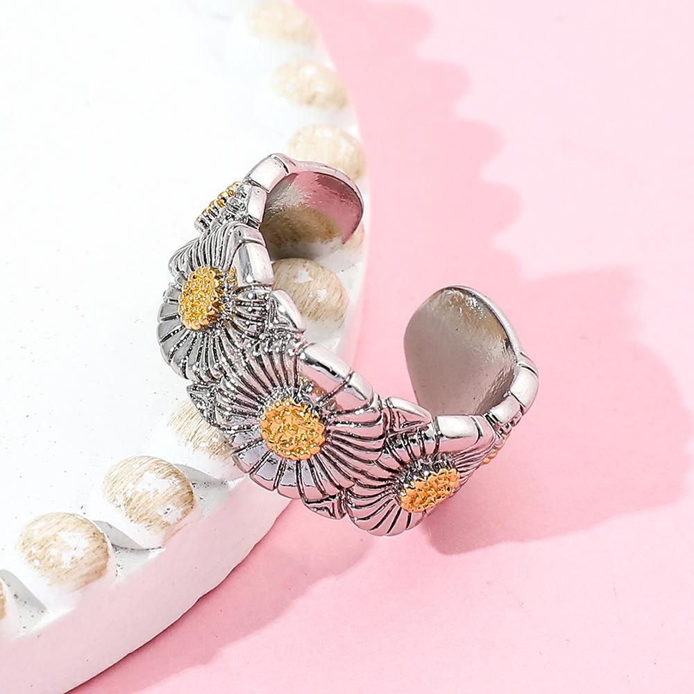Fashionable Sunflower Ring Sunflower Flower Open Ring Jewelry Fashion
