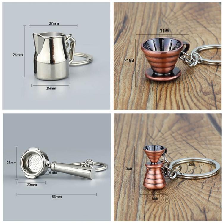 Fashionable Metal Espresso Accessory Keychain Fashion Key Pendant Coffee Theme Pendant Unisex Present for Coffee Fan
