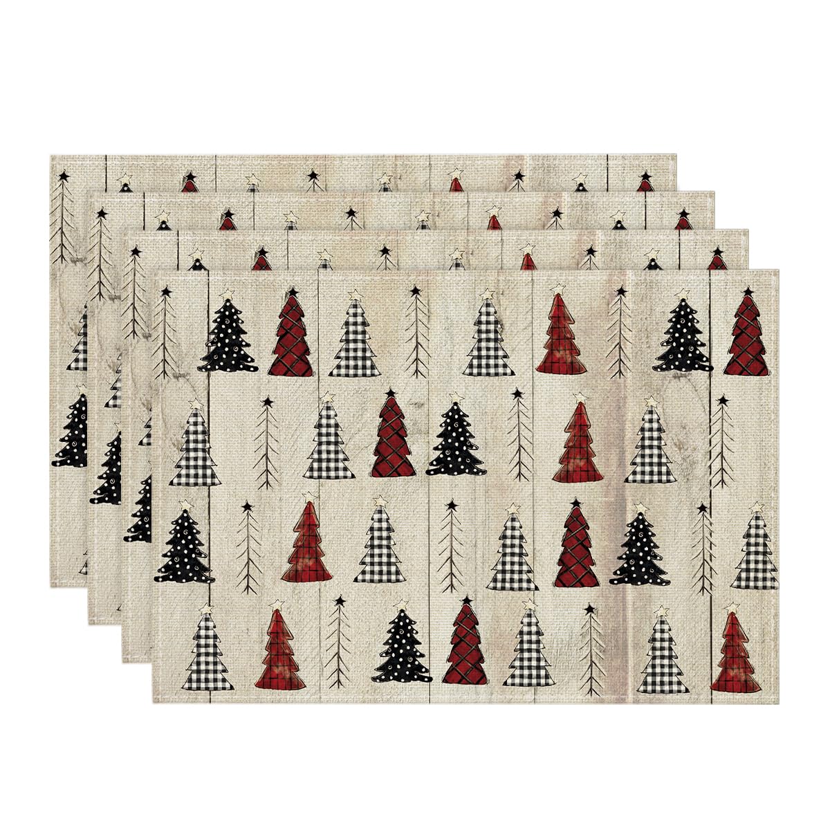 

Green Xmas Pine Christmas Placemats Set of 4, 12x18 Inch Seasonal Christmas Table Mats for Party Kitchen Dining Decoration 12 x 18 , Rectangular 4 Pcs
