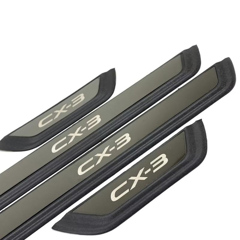 For Mazda CX-3  Car Accessories Door Plate Sill Protector Scuff Cover Trim Auto Threshold Stickers Styling 2017