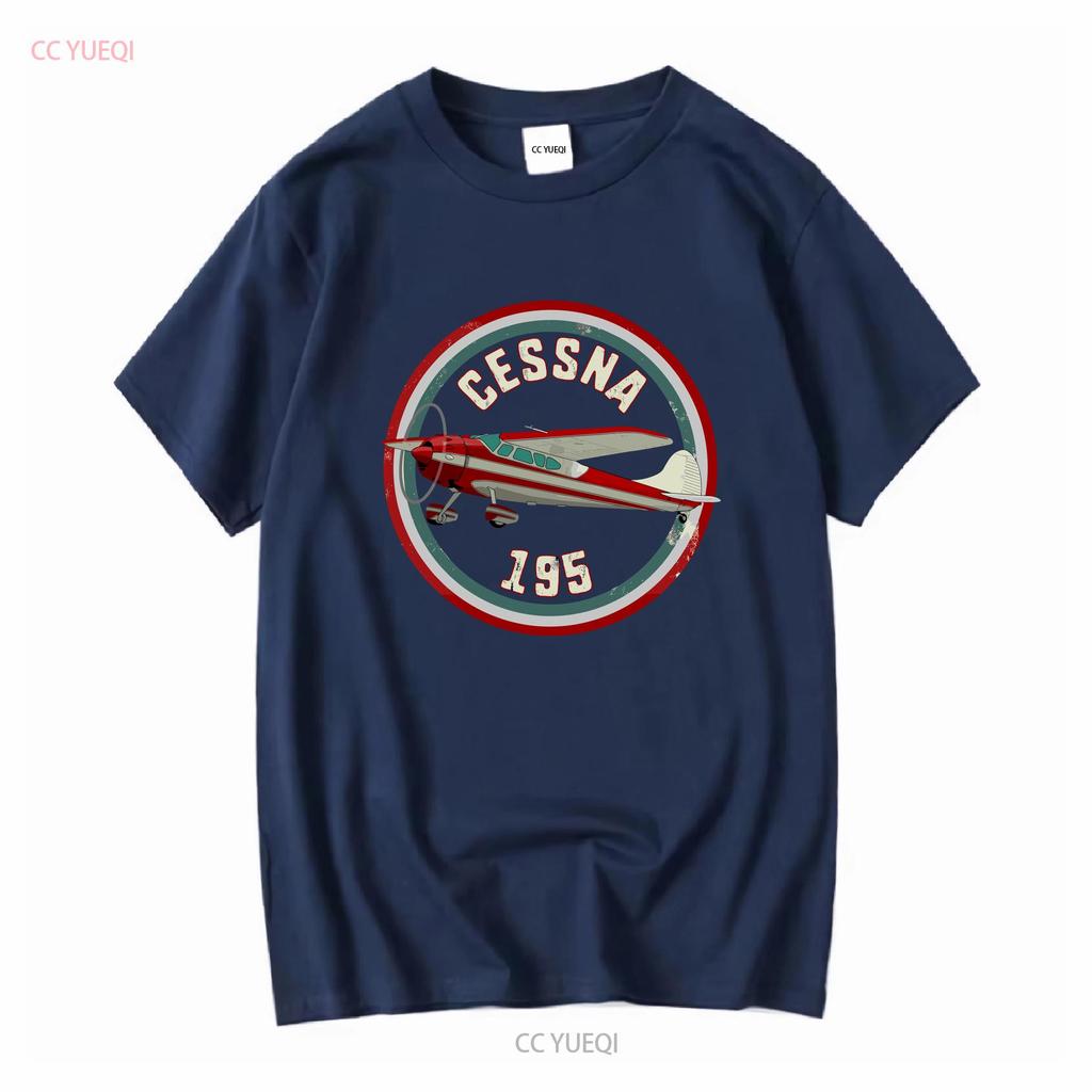 Cessna 195 Airplane T Shirt long or short sleeves vintage Washed fashion graphic Versatile Casual Top For Everyday Wear