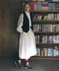 Deuloupisumeon Ella Pleated Long Flare Skirt [Ivory]