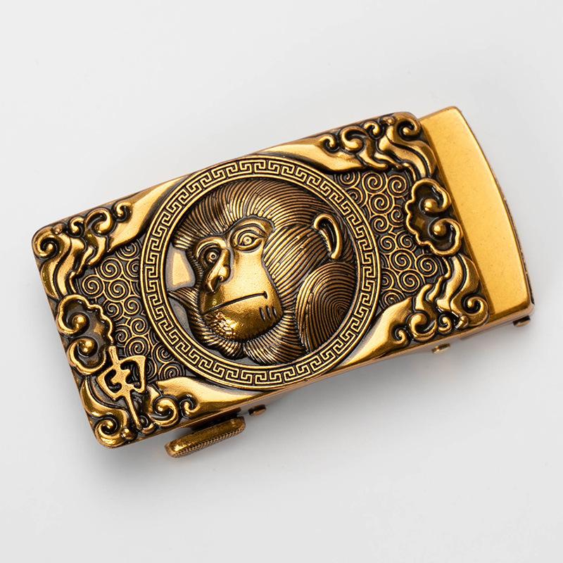 Zodiac Herren Automatik Gürtelschnalle Personalisiert Retro Kupfer 40cm Automatische Zinklegierung Gürtelschnalle