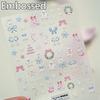 Christmas Cookies Snowflake Christmas Tree Gingerbread House Gold Stamped 3D Self Adhesive Nail Art Sticker Xmas Manicure Decals