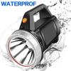 Powerful Handheld LED Searchlight Flashlight USB Rechargeable Work Light Portable Camping Light Torch with Shoulder Strap