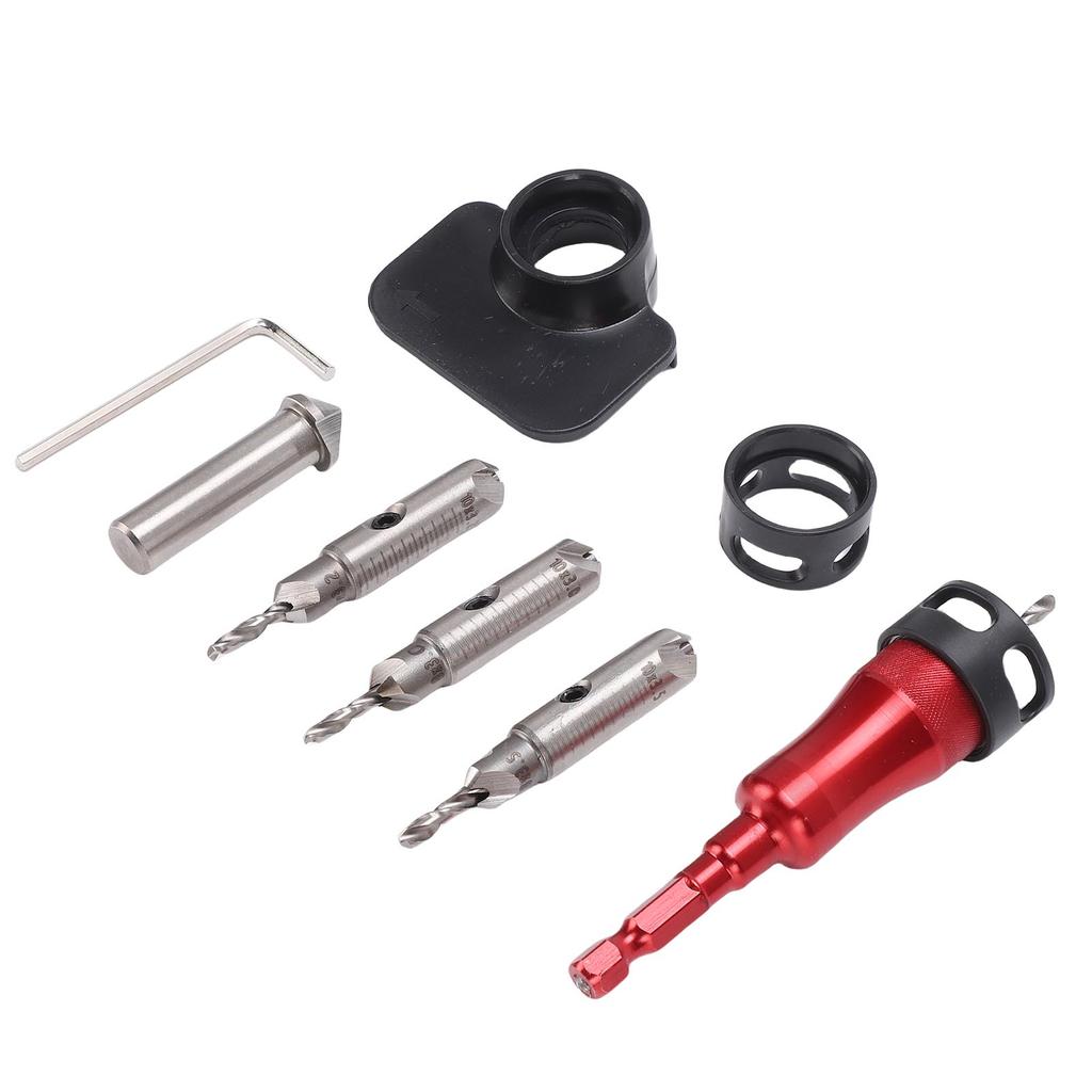 8Pcs Countersink Drill Bit Set 3 Flute Multifunctional 8mm 10mm Double Ended Counter Sink Drill Bit Set with Depth