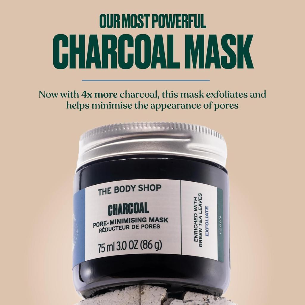 The Body Shop Himalaya-Kohle Reinigende Glow-Maske 75 ml Porenverfeinernde Gesichtsmaske Für Tiefenreinigung Strahlkraft