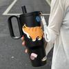 Water bottle Twilight thermos cup Large capacity water cup High grade stainless steel ice cup Straw cup