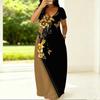 Summer Crew Neck Short Sleeve Loose Dress For Plus Size Women Household Wear