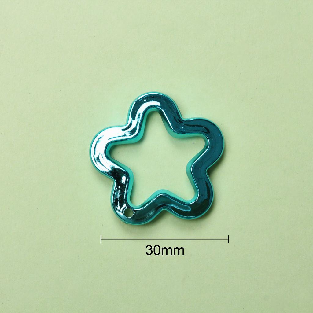 Loose Beads 10Pcs Star Pendant 30mm Imitation Metal Acrylic DIY Jewelry Accessories for Necklace Earrings Making Fashion