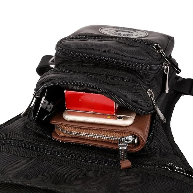 Men's Tactical Leg Bag Waterproof Multi-Pocket Drop Leg Pouch Outdoor Cycling Hiking Fishing Thigh Pack with Adjustable Straps