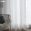 1 ADET LOZUJOJU %10-20 Karartma Fransız Tarzı Basit Romantik Dantel Çözgü Örme Saf Beyaz Tül Perde Oturma Odası Yatak Odası Balkon Ev Dekoru