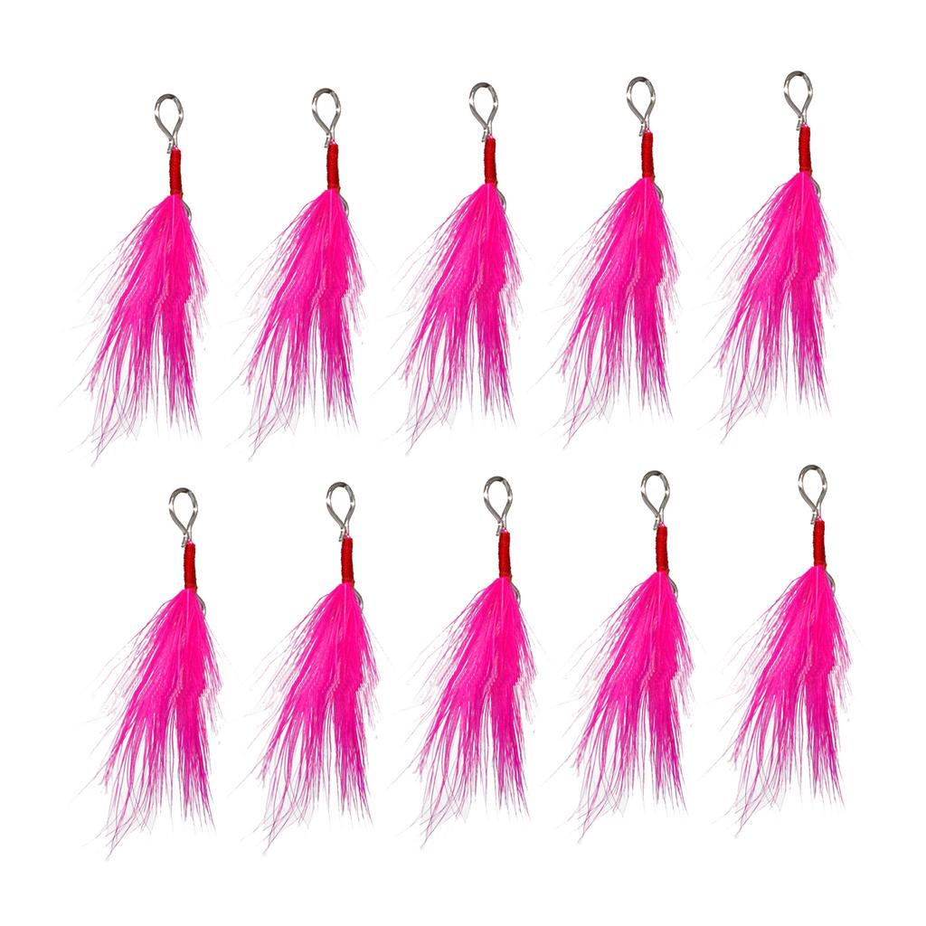 10Pcs Detachable Fishing Spoon Bait Lure Feather Fishing Equipment Feather Lure Pendant Saltwater Fishing Accessories