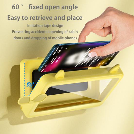 

Водонепроницаемый сенсорный экран, противотуманный чехол для телефона для душа, купания, настенный самоклеящийся, с вращением на 360 градусов, противоскользящий уплотнительный чехол для телефона