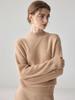 Women's Cashmere Jacquard Knit Sweater - Light Luxury Half-High Neck, Long Sleeve, Loose Fit, Skin-Friendly Base Layer.