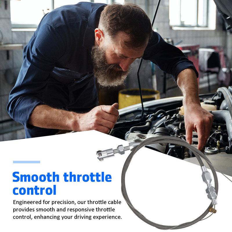 24 Inch Braided Throttle Cable Kit Smooth Control Easy Tallation Enhanced Safety Car Parts Motorcycle Accessories