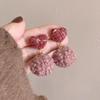 Curly Plush Heart Earrings: Trendy Autumn/Winter 2024 Design for Women