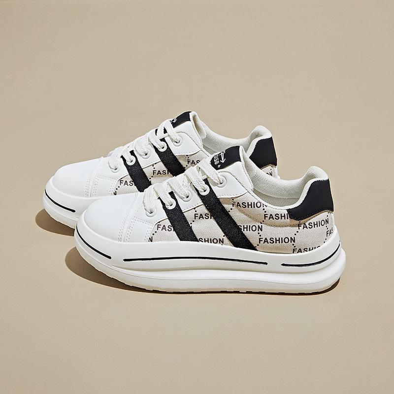 

Women s Chunky Platform Sneakers Non-Slip Breathable Lace-Up Walking Shoes for Women Comfortable Casual Faux Leather Running Workout Tennis Sneakers 40 бежевый