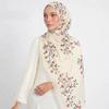 Floral Embroidered Muslim Hijab Shawl, Soft Breathable Lightweight Wrap Scarf for Women Daily Wear Fashion Headwear