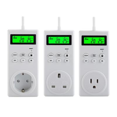 Bezprzewodowy gniazdko termostatyczne Elektryczne gniazdko sterowane termostatem z wbudowanym czujnikiem temperatury Pilot zdalnego sterowania