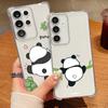 Cute Panda Pattern Phone Case For Samsung Galaxy S26 S25 S24 S23 Ultra S22 S26 Plus S21 S24 S25 FE Clear Shockproof Soft Cover