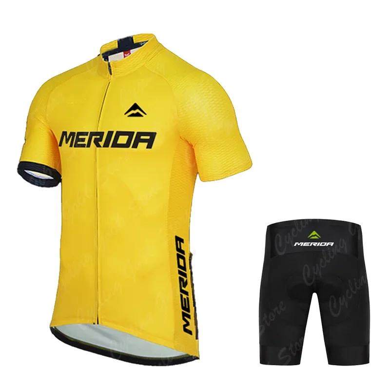 2026 Merida Sports Team Training Cycling Clothing Breathable Men Short Sleeve Mallot Ciclismo Hombre Verano Cycling Jersey Sets
