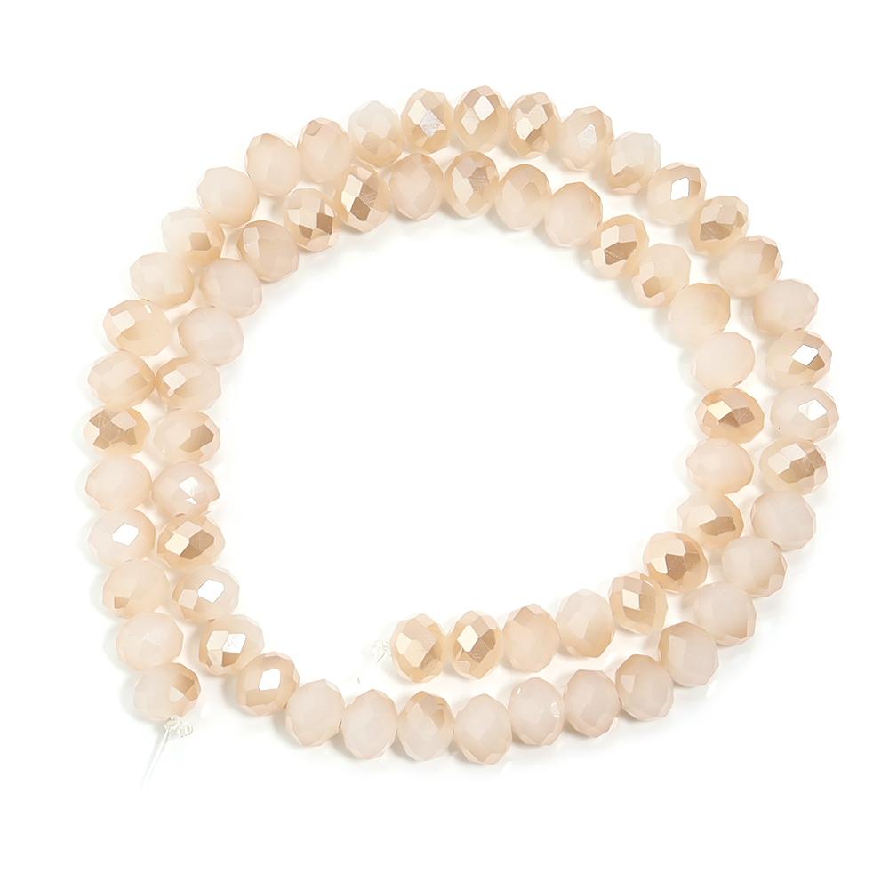 4/6/8mm Austria Faceted Crystal Beads White Jade Amber Glass Loose Beads For Jewelry Making DIY Bracelets Necklace Accessories