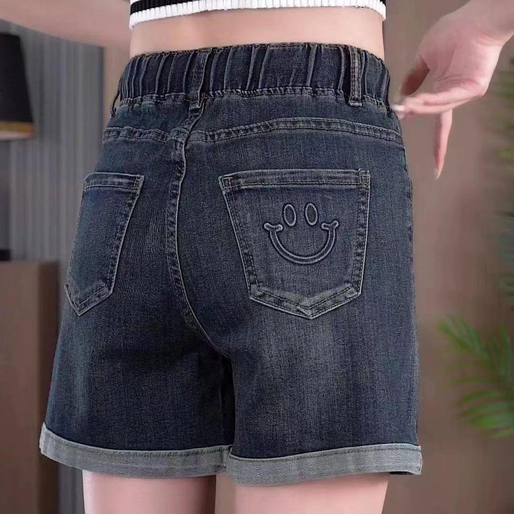 2026 High-Waist elastische Jeans-Shorts: Sommer locker, Große Größen, Schlankmachende Heiße Shorts