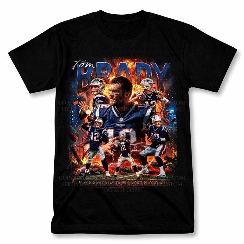 Tom Brady New England Patriots Graphic T shirt Vintage Style Football Tee 4XL