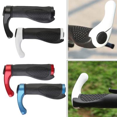 Manoplas de guidão de bicicleta Luvas de borracha confortáveis para guidão de bicicleta com trava de alumínio Manoplas de guidão de bicicleta Mountain Scooter MTB Road