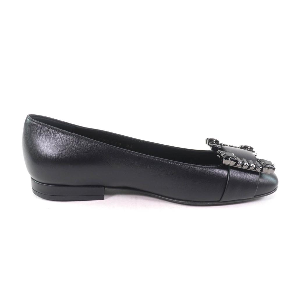 Pristine Sergio Rossi Pumps SR PRINCE Jeweled Square Toe Leather Black Leather  Used