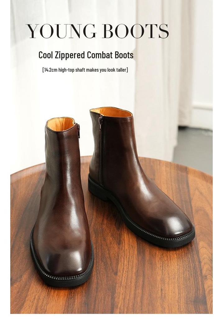 Men's 2026 Retro High-Top Leather Martin Chelsea Boots - Genuine Leather, Winter British Style