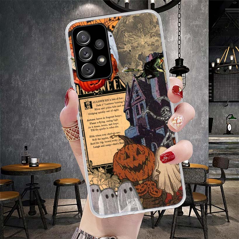 October Fall Halloween Spooky Pumpkin Phone Case For Samsung Galaxy A71 A51 A41 A31 A21S A11 A70 A50 A40 A30 A20E A10S A20S A6 A