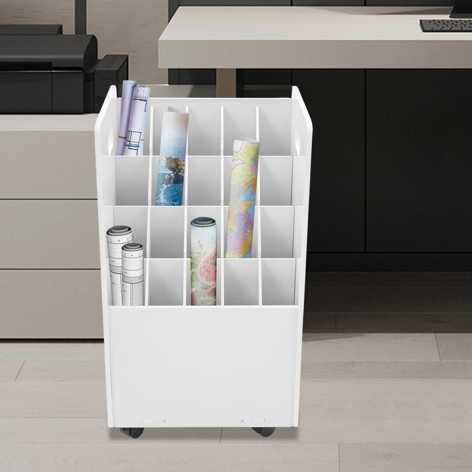 

20-slot Roll File Organizer, Movable File Storage Cart, Roll Document Holder United States