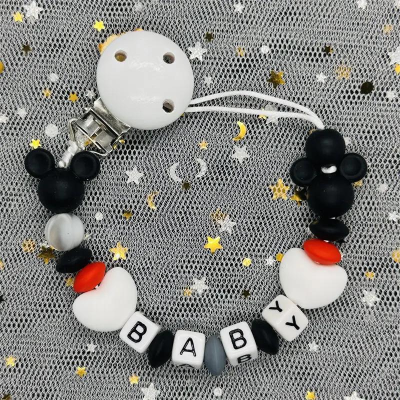 Baby Pacifier Clip Personalised Name Dummy Nipple Holder Chains Newborn Feeding Newborn Custom Pacifiers Clip Chew Teething Toys