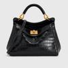 Vintage Stone Texture PU Tote Bag With Lock Crossbody Shoulder Daily Commute