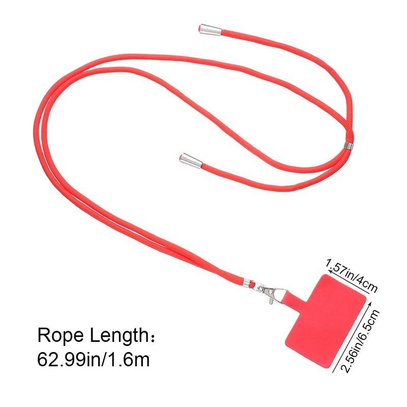 1Pc Phone Lanyard Adjustable Detachable Neck Cord Lanyard Strap Carabiner Compatible Pendant with Card for Mobile Key Fobs Colors