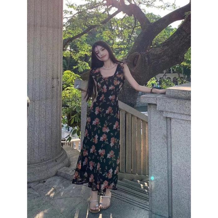 Women's Summer 2024 French-Inspired Seaside Long Dress