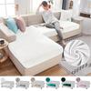 White Velvet Sofa Seat Cushion Cover Elastic for Living Room Corner Couch Cover Stretch Sofas Case Seat Slipcover 1/2/3/4 Seater