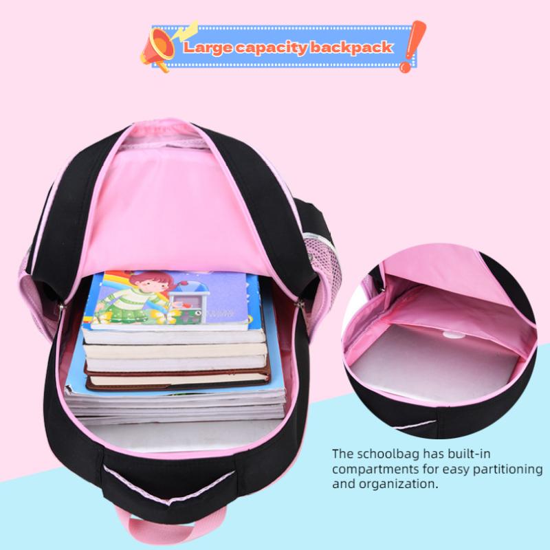 New PU Leather School Bag Korean Fashion Girls Backpack Cute Cat Orthopedic Waterproof Backpack